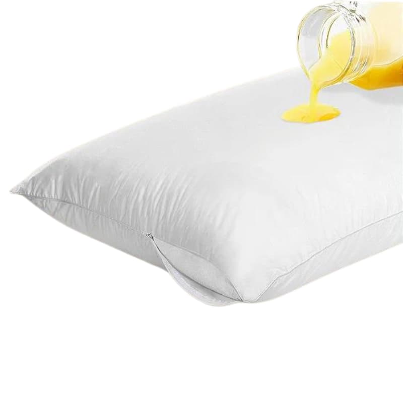 Capa Impermeável Protetora de Travesseiro Anti-Ácaro Fronha Branca 50x70 cm com Zíper Hospitalar