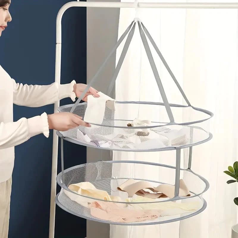 Cesto de Secar Roupa 1 ou 2 Andares Malha de Rede tamanho grande ou pequeno