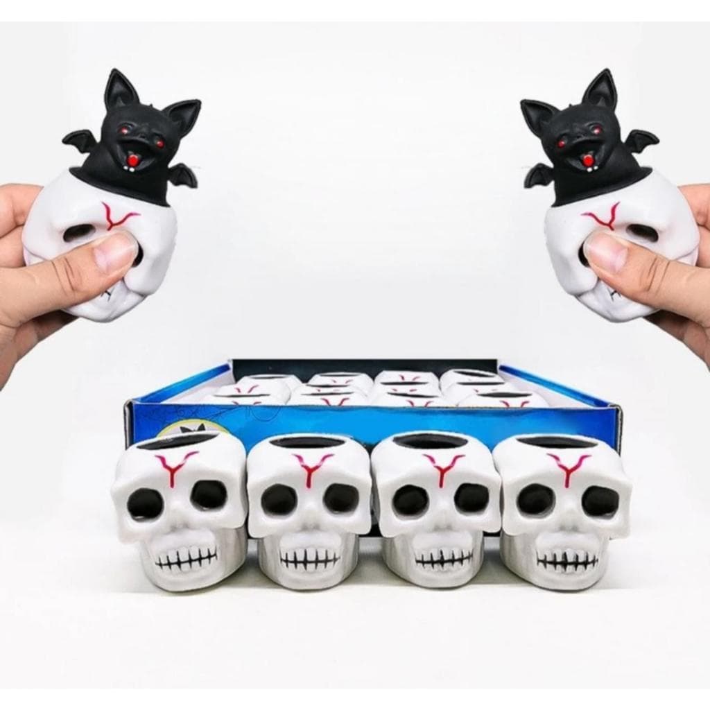 Brinquedos de Halloween Espremer Anti-stress Apertável c/Susto Morcego e Fantasma Lembrancinha Artefato de Descompressão
