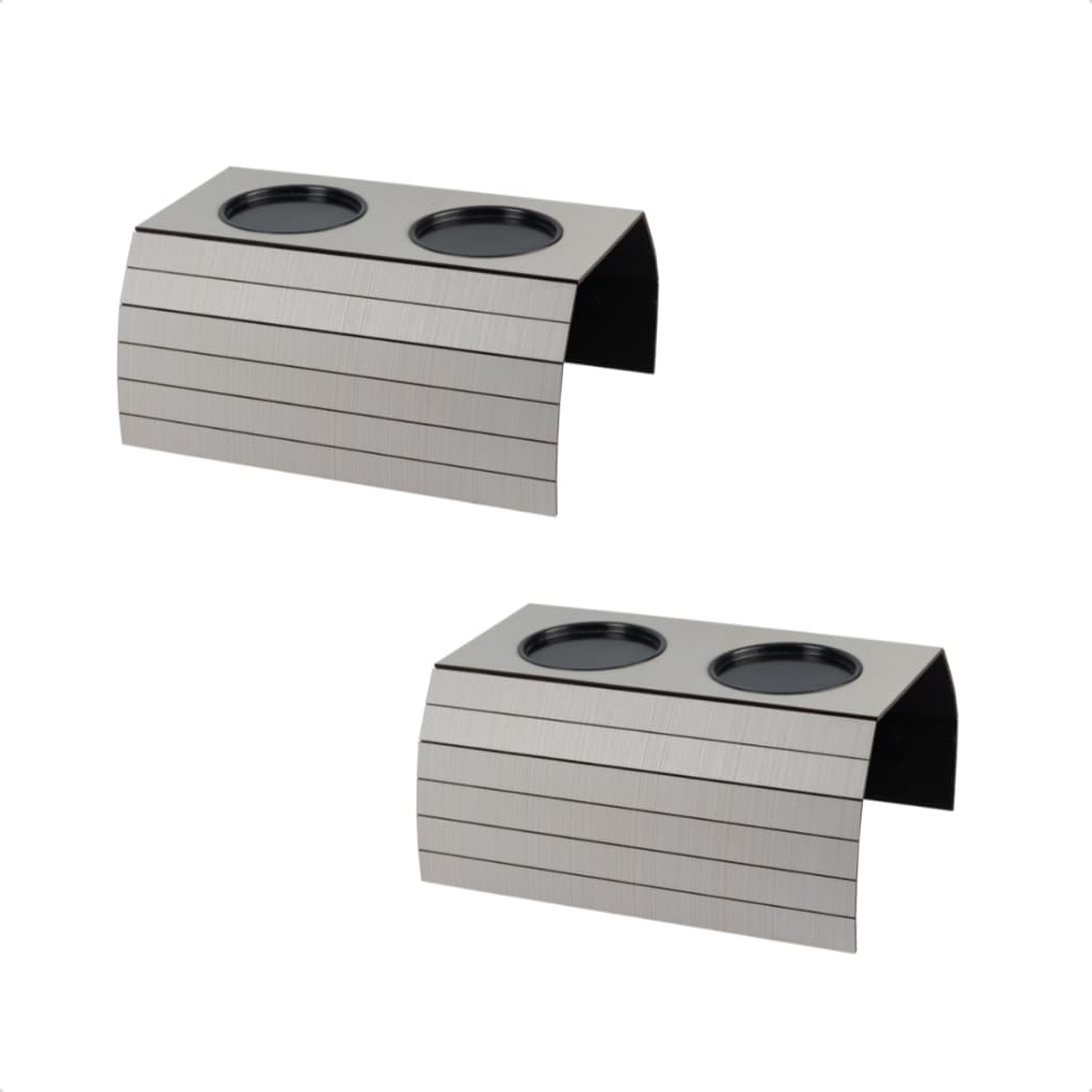 Kit 2 Esteiras para Braço de Sofá com Porta Copo Apoio Taça Garrafa MDF Cinza Resistente