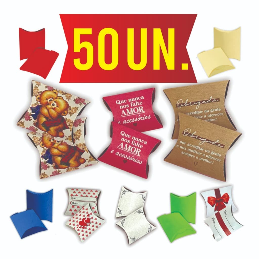 Caixinha Bijou travesseiro Para Joias Pequeno - 50 Unid