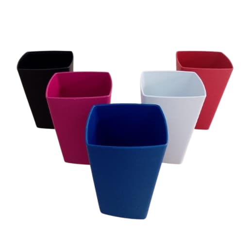 Conjunto 10 Copos Quadrado Plásticos 350 ml