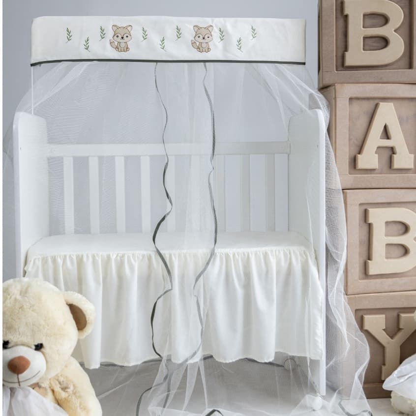 MOSQUITEIRO CORTINADO PARA **MINI BERÇO** RAPOSINHA VERDE 0,94 LARGURA x 1,50 ALTURA