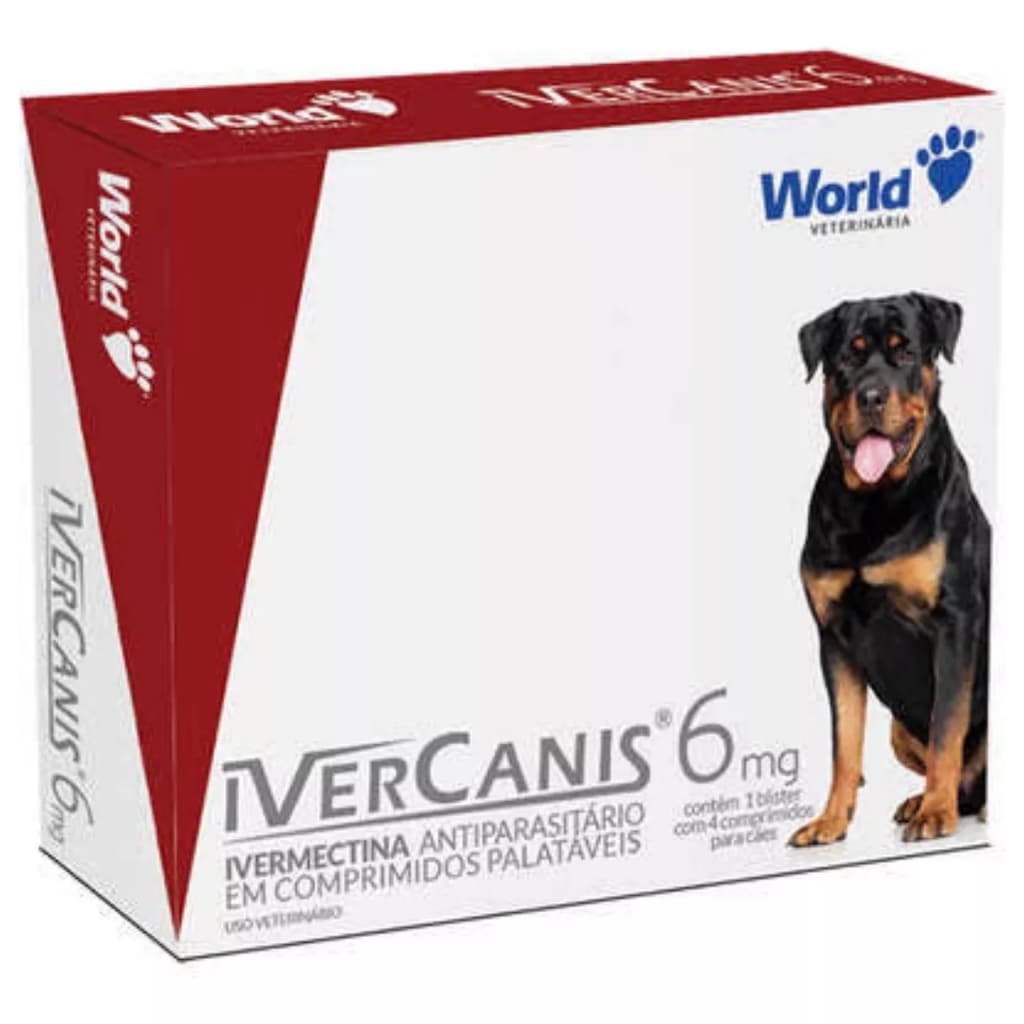 Comprimido Antiparasitário Ivercanis Para Cão De 15kg A 30kg -6mg
