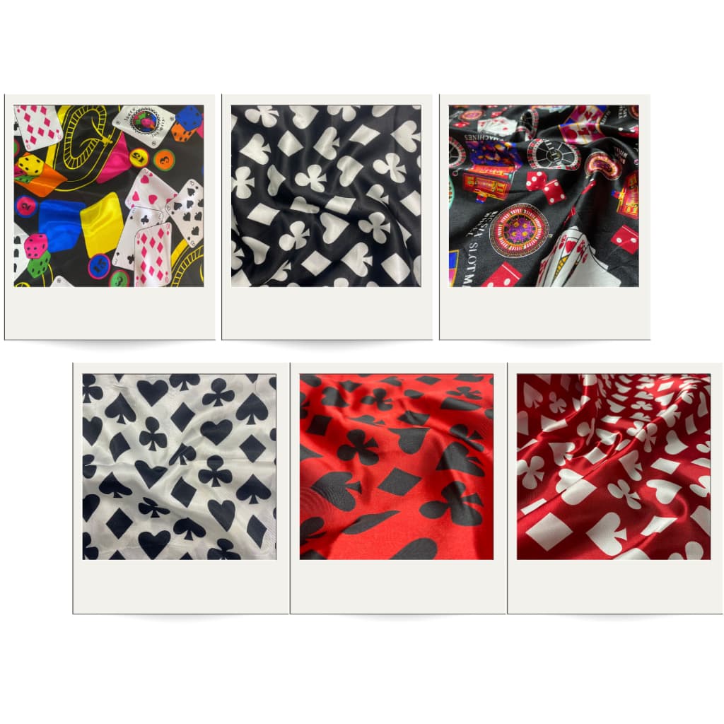 3 Metros - Tecido Cetim Estampado Naipes de Baralho 1,40m Decorações e Festas