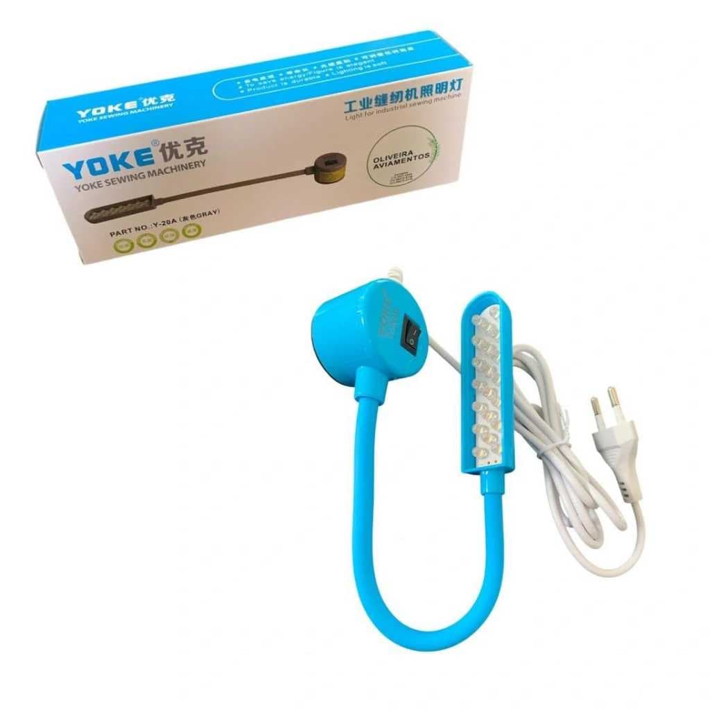 Kit C/2 Luminárias 20 Leds Haste Flexível - Yoke - P/ Máquina Costura Bivolt