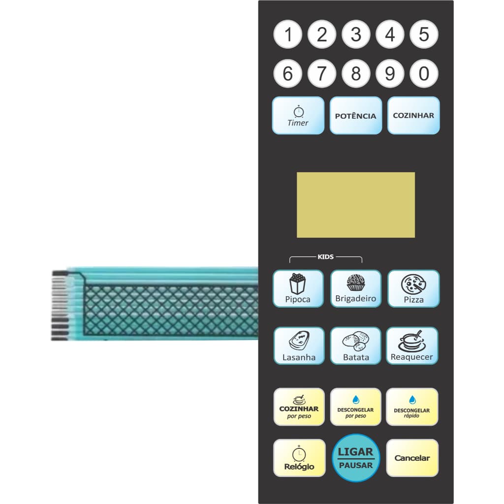 Teclado Membrana  Micro-ondas COMPATÍVEL C/ PMS18N2 PHILCO