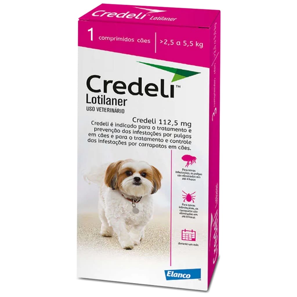 Antipulgas Credeli 112,5mg Cães 2,5 a 5,5 kg 1 comprimido