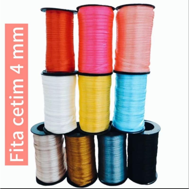 Fita de Cetim 4mm  - Rolo com 100 Metros