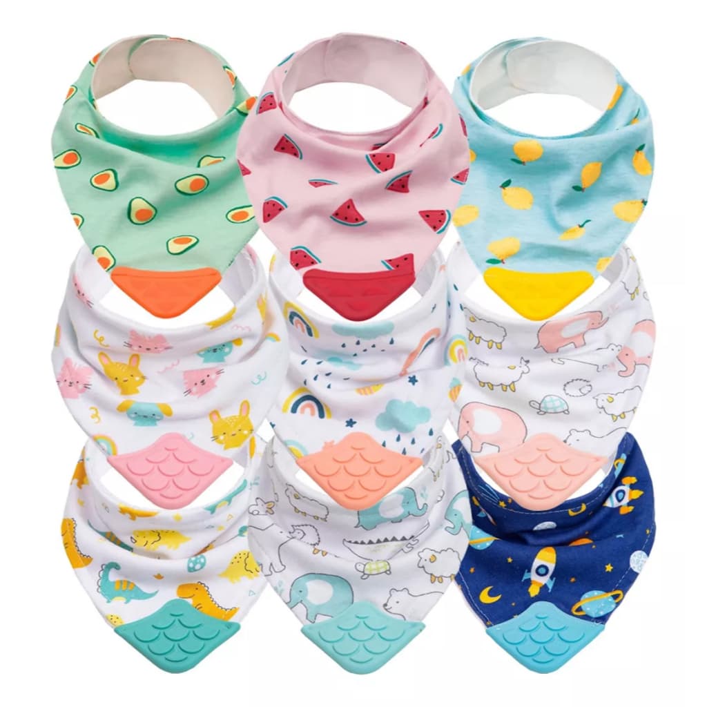Bandana Babador Com Mordedor Divertidas Estampas - Buba
