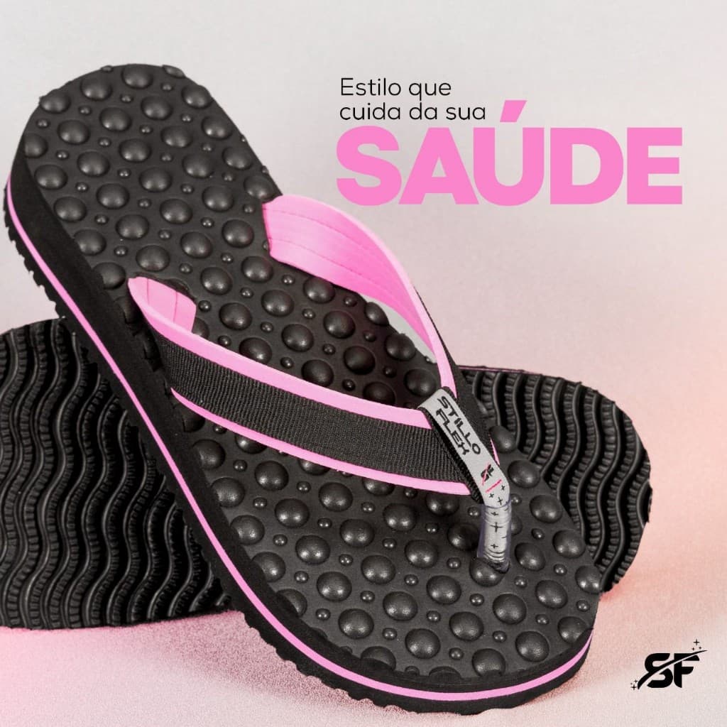 Chinelo Anabela Ortopédico Esporão Fascite Plantar Massageador Antiderrapante Stilloflex