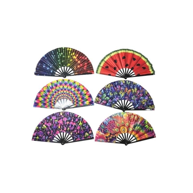 Leque Grande Dobrável Estampado