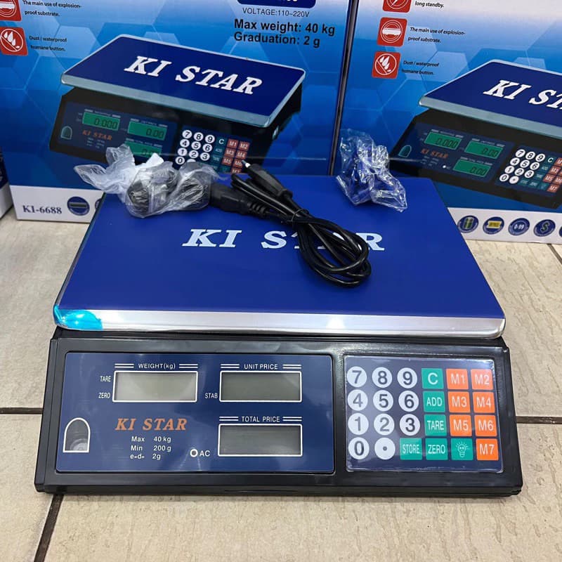 Balança Digital 40kg comércio 110V/220V Bateria 24h Super Promoção