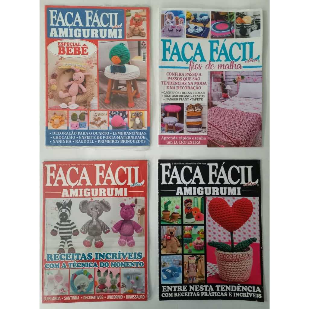 Kit Revistas AMIGURUMI e FIOS DE MALHA 4 Revistas Exclusivas
