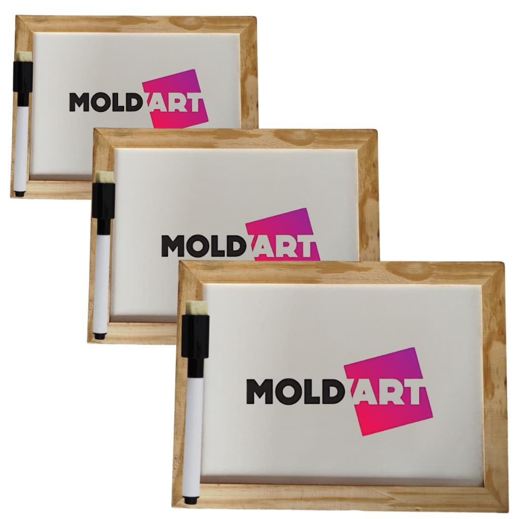 Lousa Quadro Branco Escolar Moldart com Caneta Apagador Diversos Tamanhos