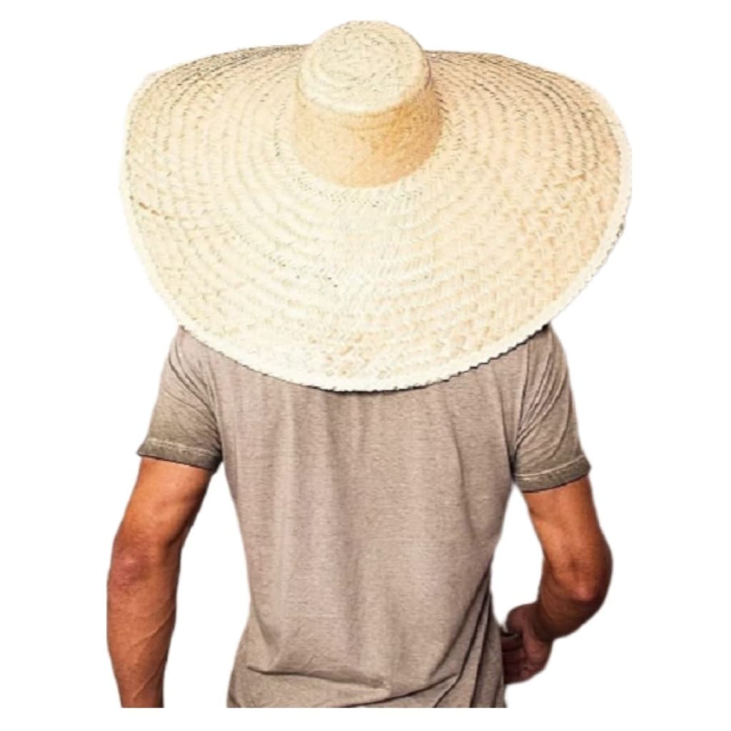 Chapéu Mexicano Sombreiro de Palha com 60 cm para Festas Carnaval Fantasia de Tequileiro Pescaria