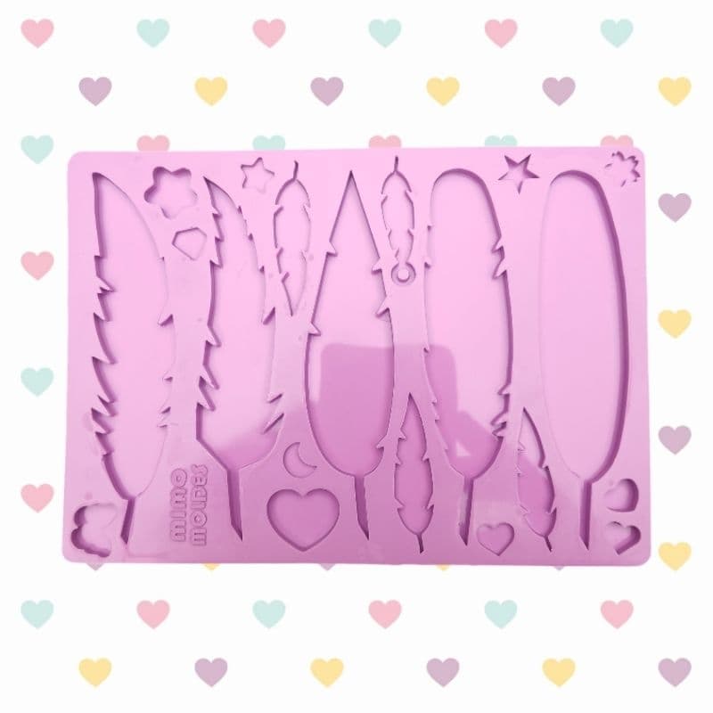 Molde Chaveiro de Penas 5 formatos - 5 cavidades (10cm) capa