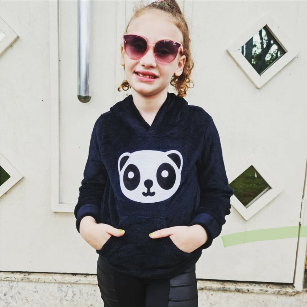 Blusa De Frio Infantil Pelinho Desenho Panda Casaco Menina