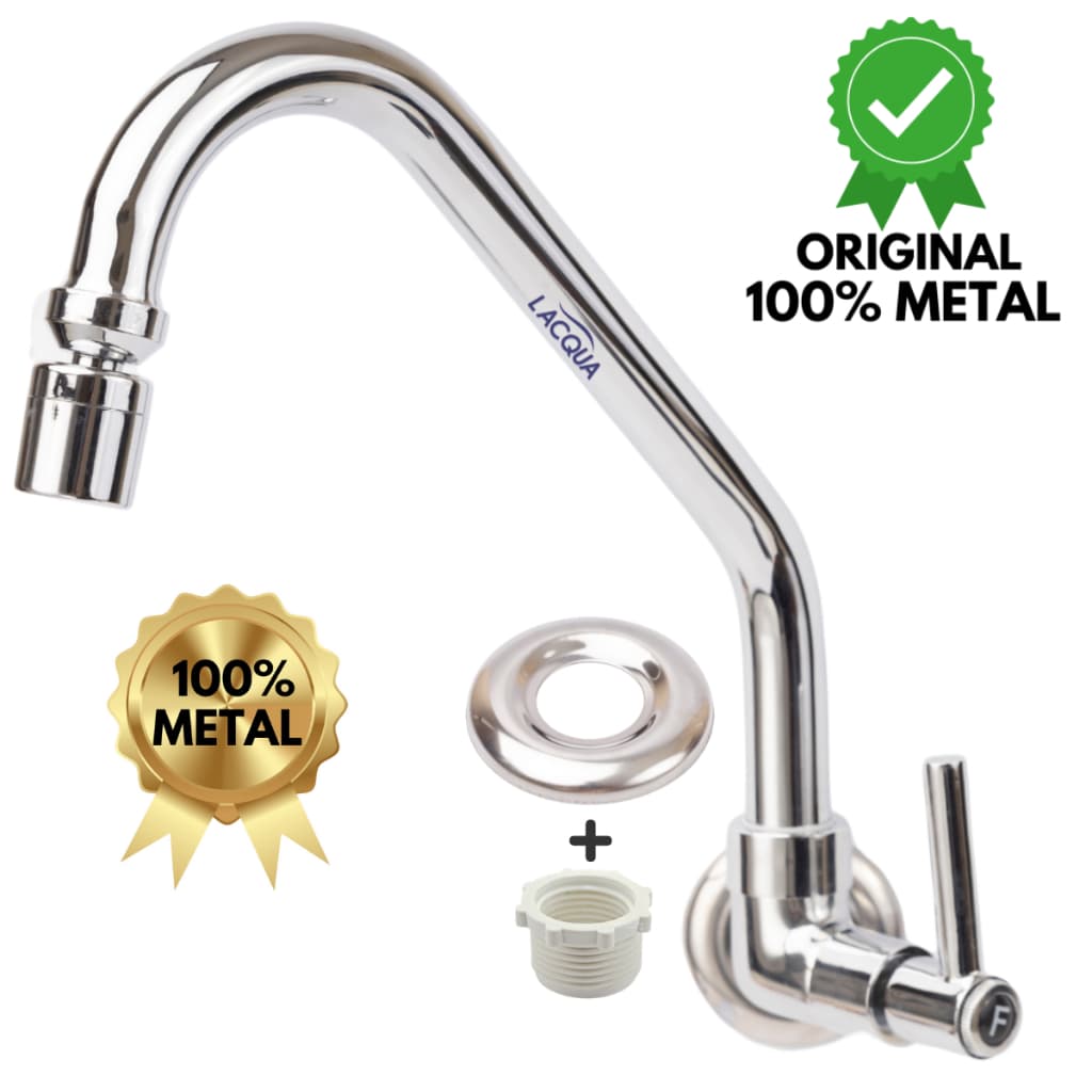 Torneira Cozinha GRANDE LUXO METAL Parede c/ Bico Arejador Articulado