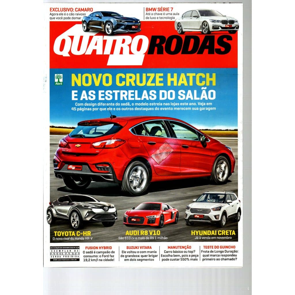 Revista Quatro Rodas, Ano 56, Nº 689, Novembro De 2016