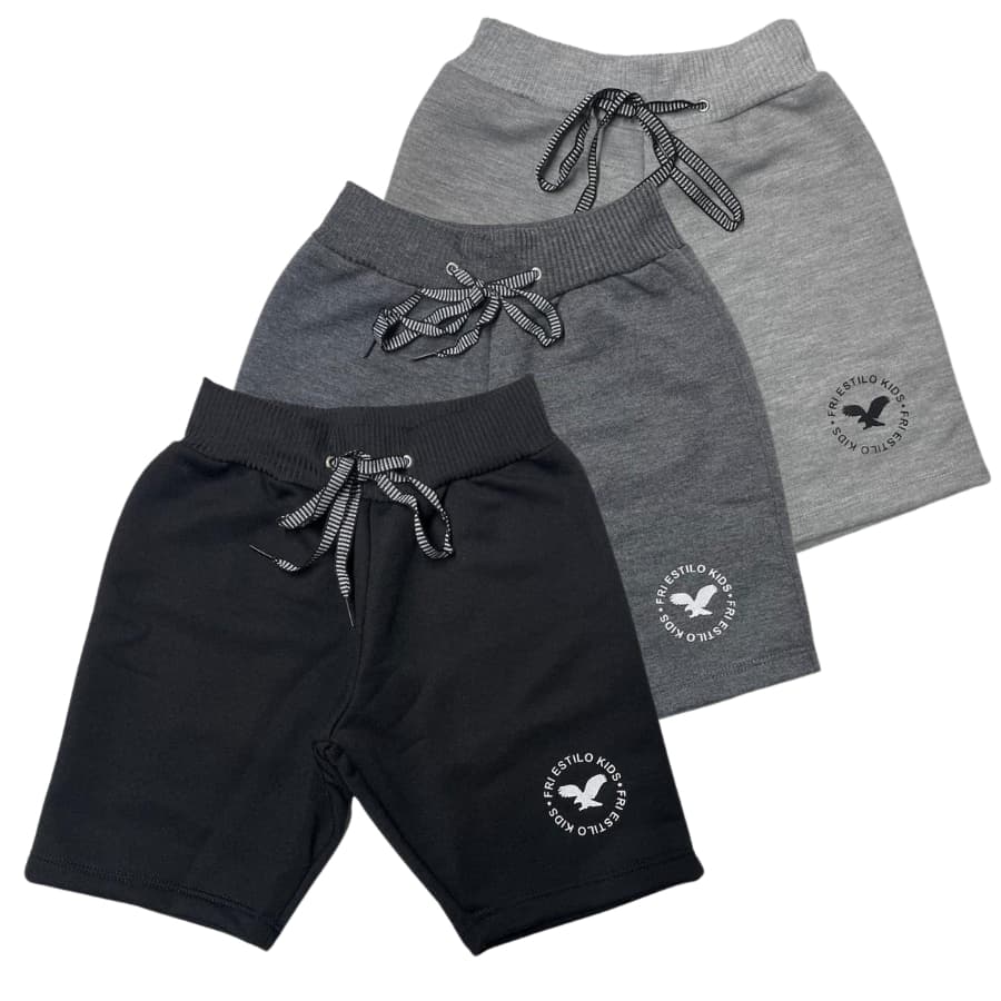 Kit 3 Bermudas Infantil Moletom Short Verão