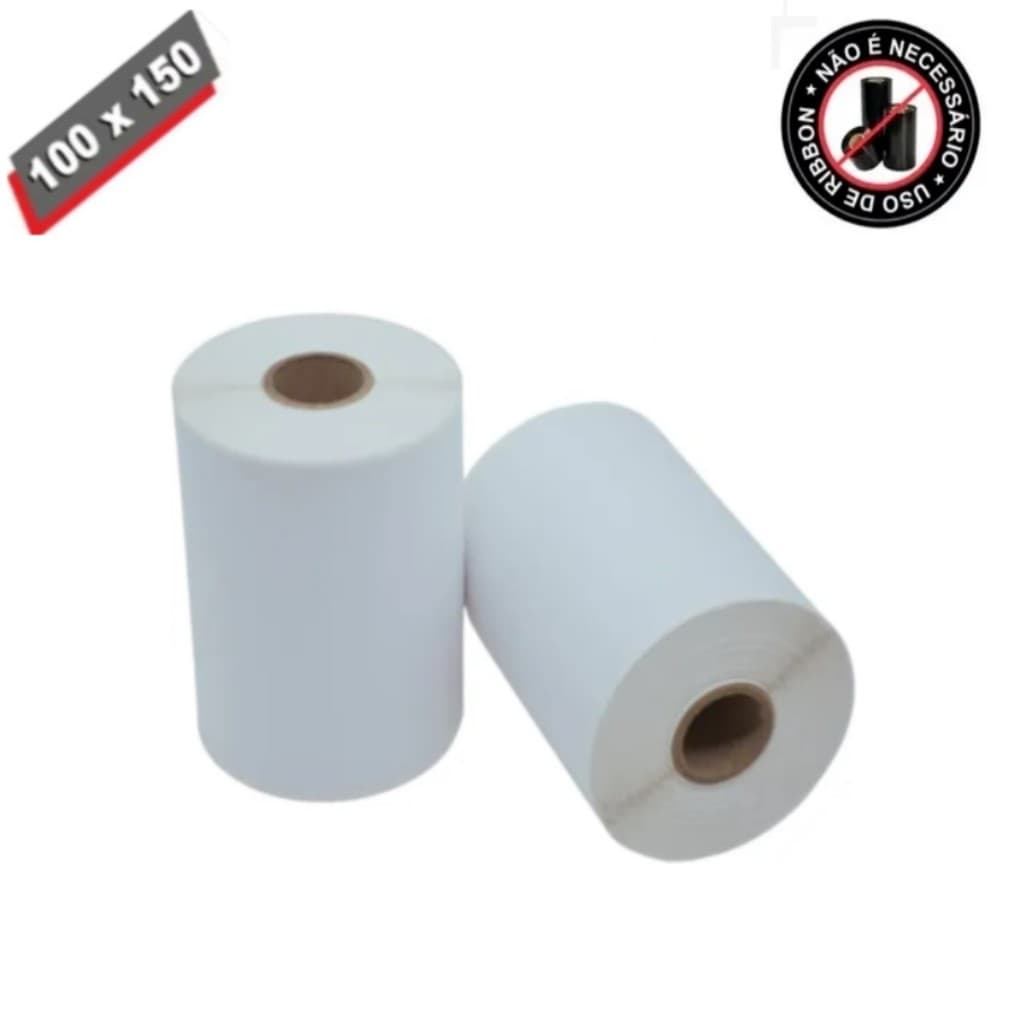 2 Rolos Etiqueta 10x15 100x150 Térmica Serrilha Zebra Elgin