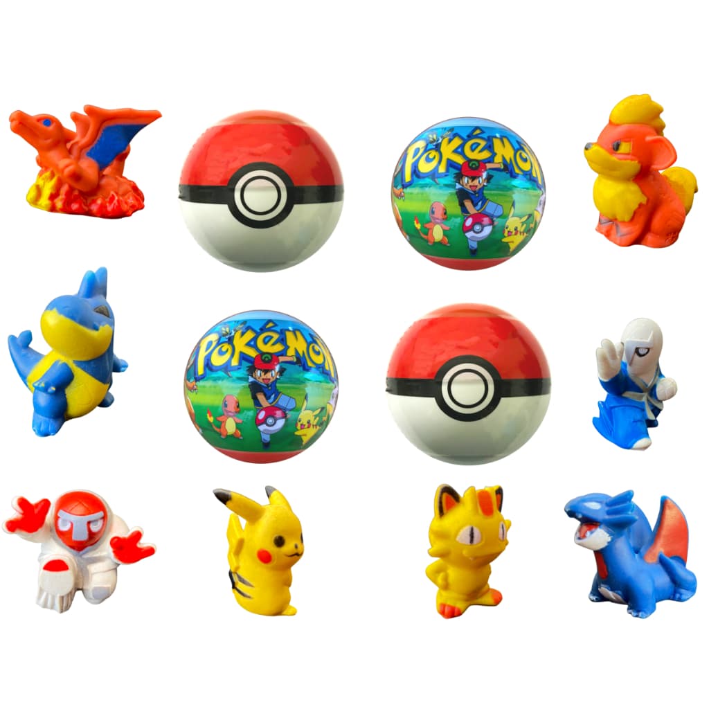Pokebolas Lacradas Com Pokémons Dedoche Miniaturas Surpresa Aléatório Em Cada