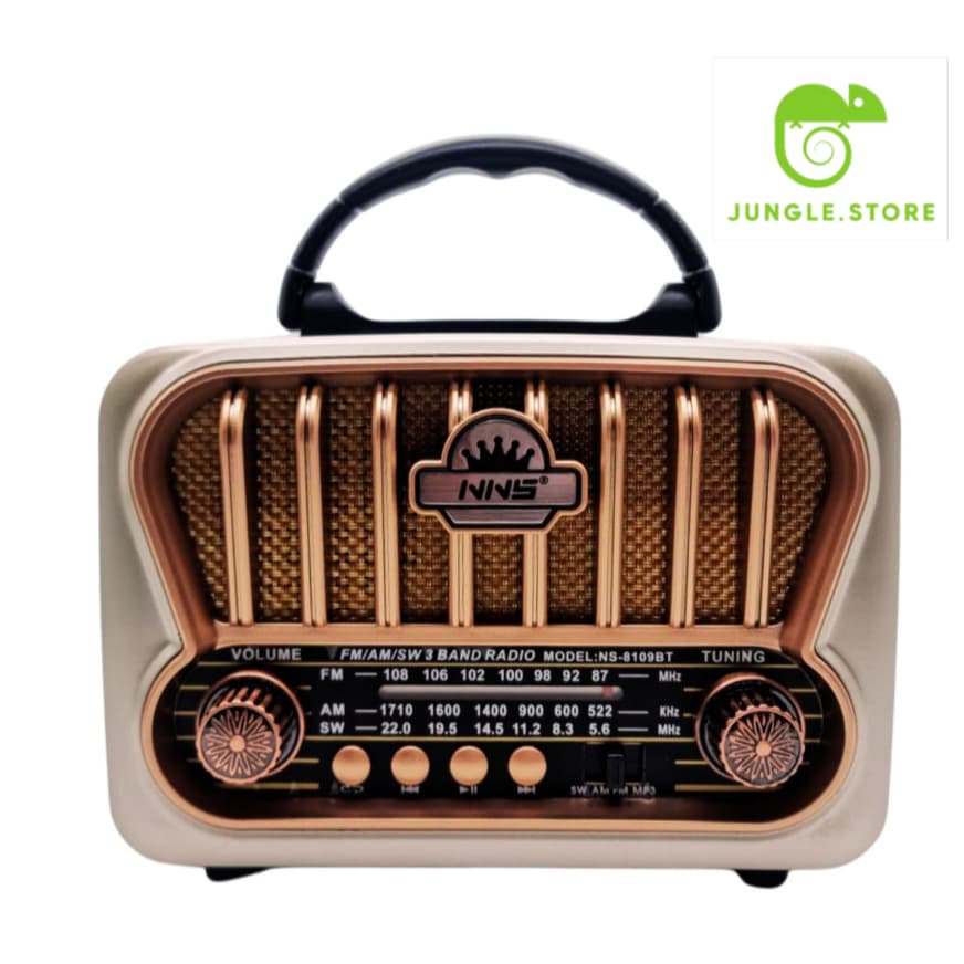 Rádio Retrô Vintage Portátil com bluetooth A Pilha E Tomada Am Fm Sw Pendrive Com Sd Usb