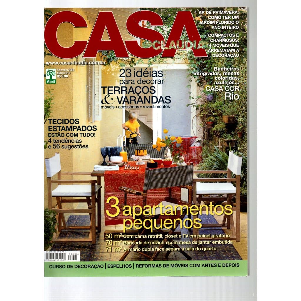 Revista Casa Claudia, Ano 32, Nº 09, Setembro De 2008