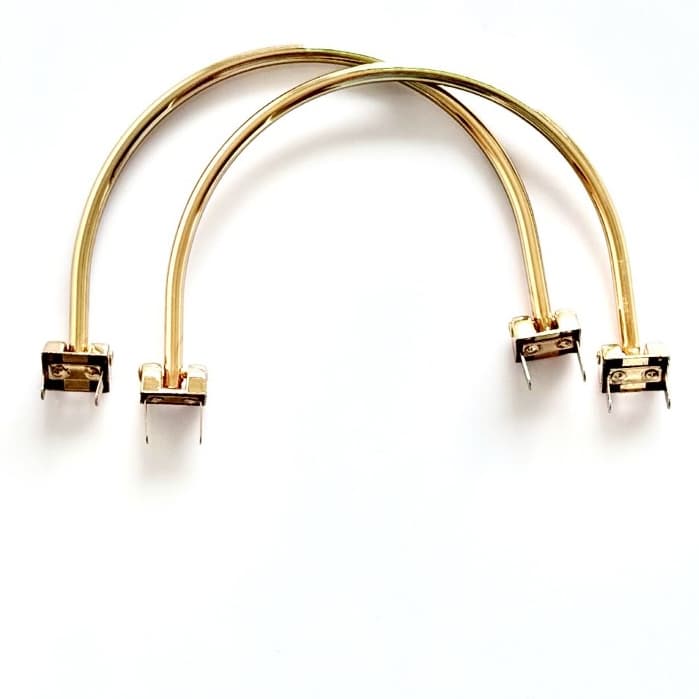 Alça Para Bolsa de Metal Meia Lua Com Garras Para Fixação - 14 Cm x 8 Cm - Ref 1650-21