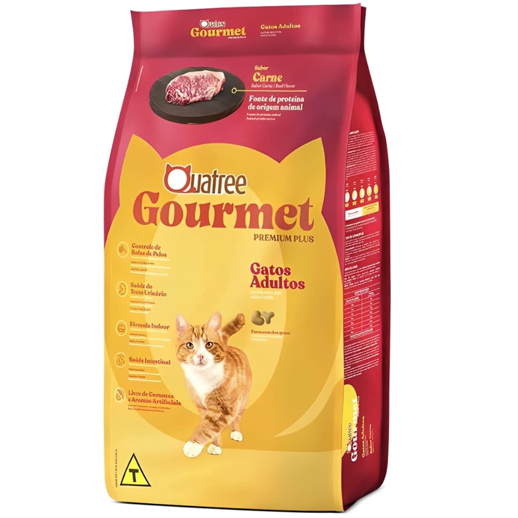 Ração Quatree 10kg Para Gatos Adultos Sabor Carne
