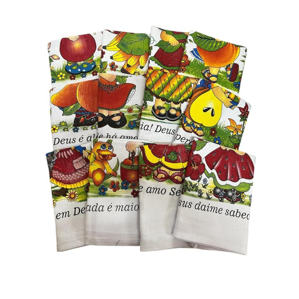 PANO DE PRATO NOSSA SENHORA APARECIDA 45X75cm (KIT COM 12 UNIDADES)