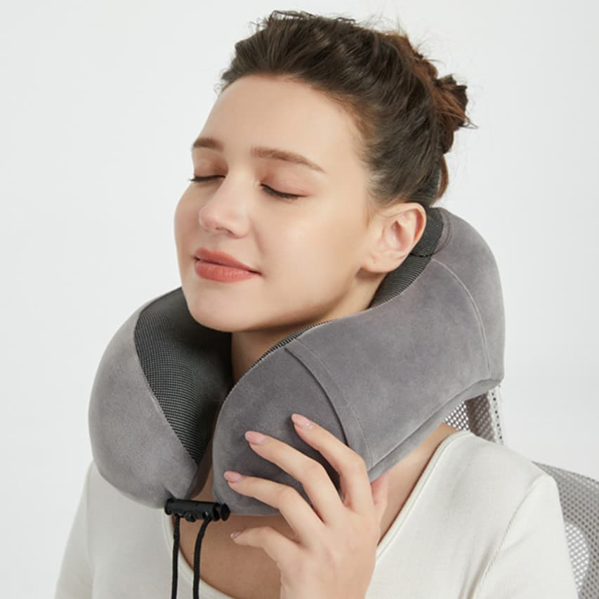 Almofada Travesseiro Pescoço Descanso Viagem Confortável Espuma viscoelástica tipo Nasa