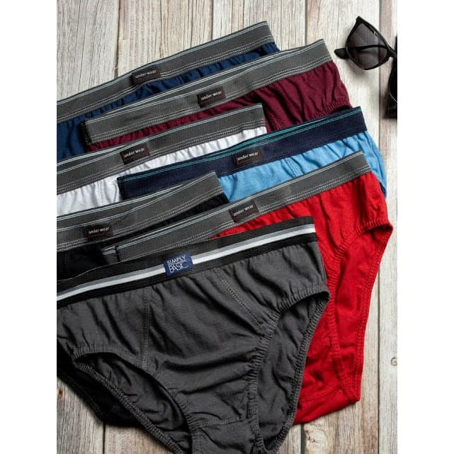 kit 7 cueca Slip com   Elastico Aparente Masculina 100% Algodão