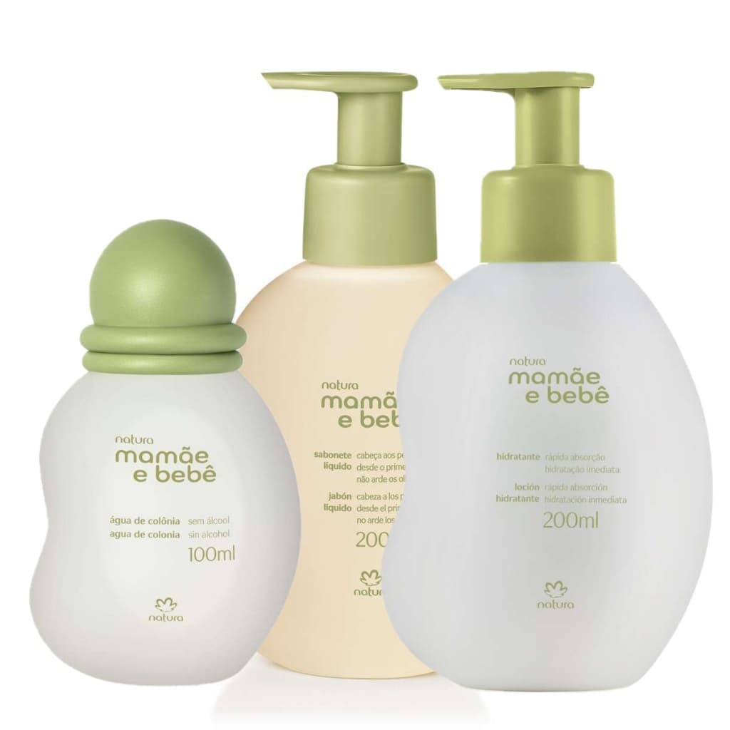 Mamãe e Bebê Água de Colônia 100ml+Sabonete Líquido 200ml+Hidratante 200ml