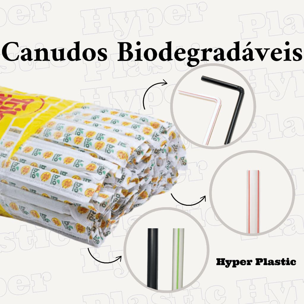 Canudos Biodegradáveis Trik Trik Flexível, Milk-Shake e Milk-Shake Super
