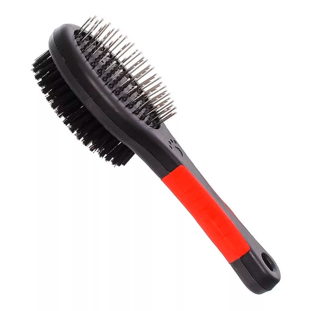 Escova Dupla Rasqueadeira para Cães e Gatos Cerdas Macias: Desembaraça e Dá Brilho