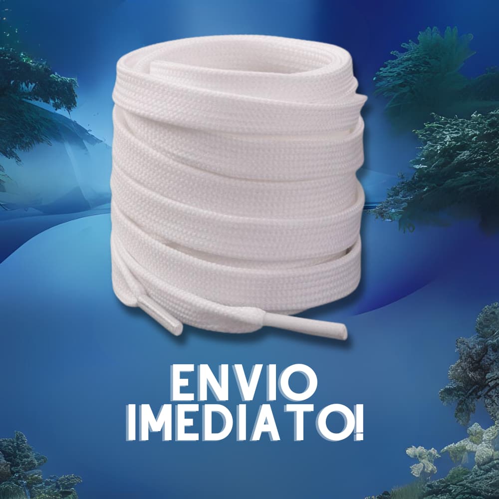 Cadarço Poliéster Ténis Achatado 140cm Branco Poliéster Para Tenis Sapatenis Atacador Premium