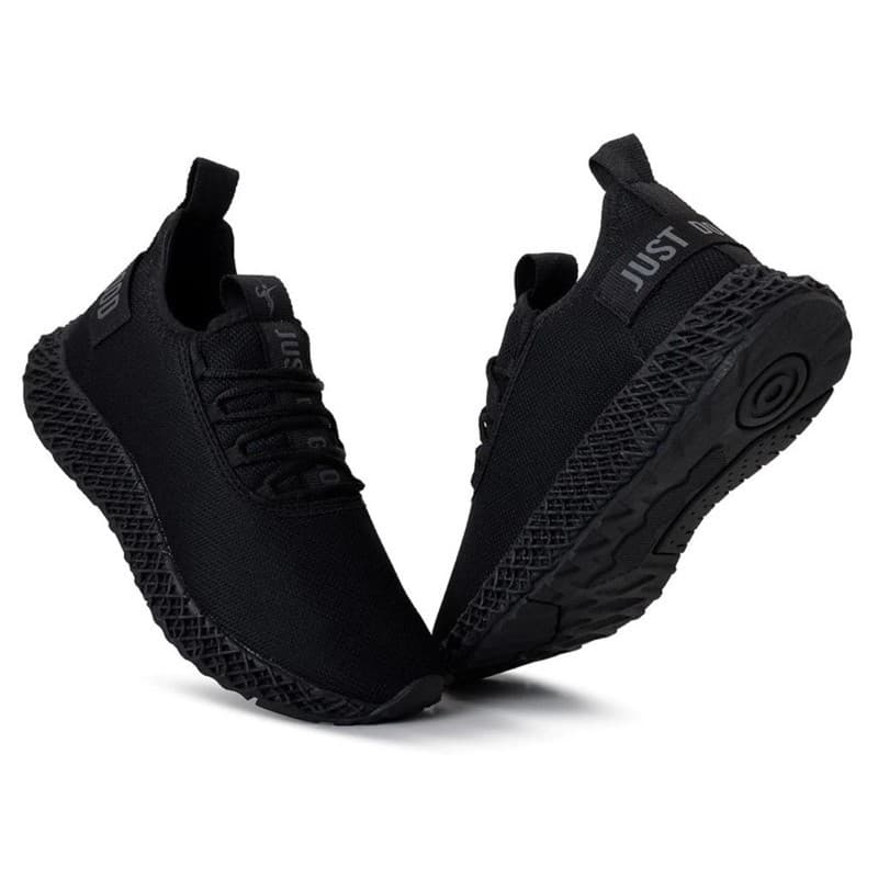 Tenis Masculino e Feminino Just Black Esportivo Todo Preto Para Academia Caminhada Corrida Fitness