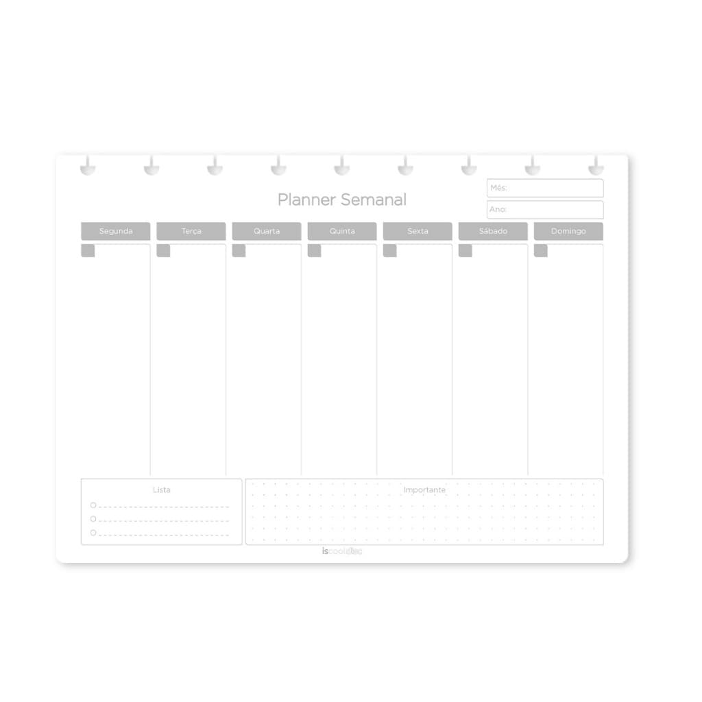 Refil Caderno De Disco Iscool Inteligente Planner Semanal Classic