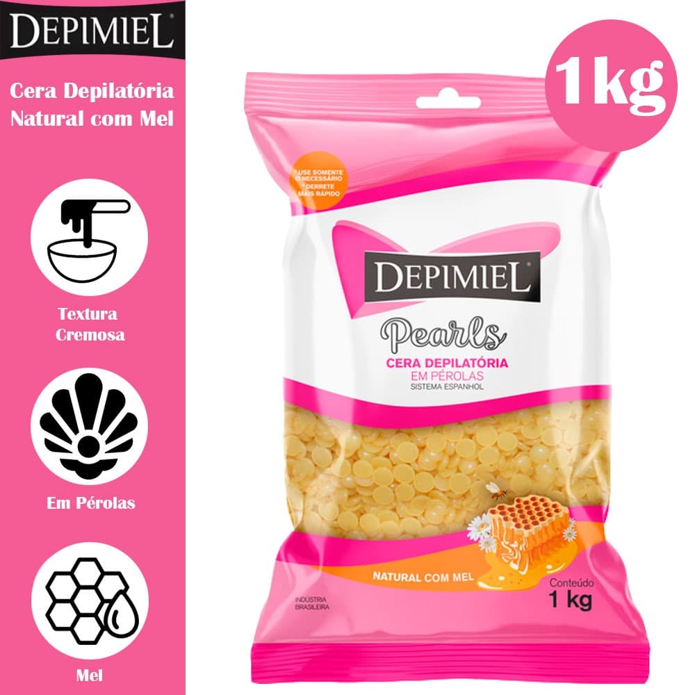 Cera Depilatória 1kg Depimiel Sistema Espanhol Mel Pérolas