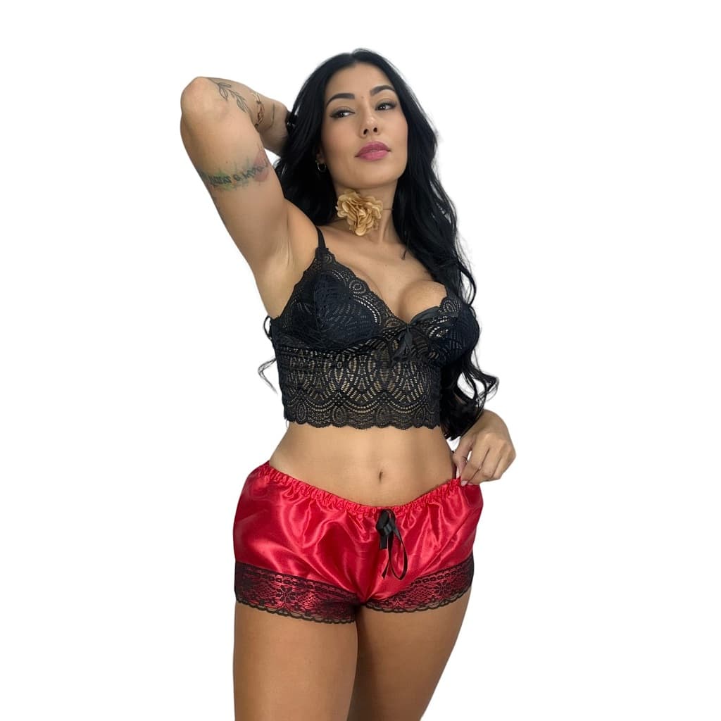 Baby Doll Cetim Short Doll Renda PRODUTO PREMIUM Pijama Cetim