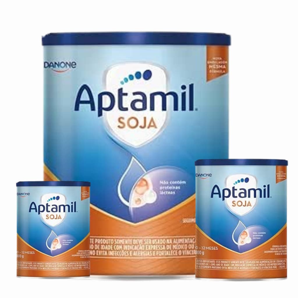3 Latas - Aptamil SOJA - Fórmula Infantil Em Pó Danone- 800 gr