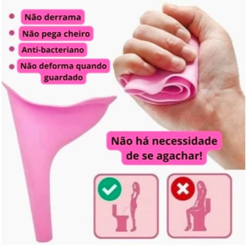 Urinol Feminino de Silicone Para Fazer Xixi Urinar Em Pé Pratico Higiênico