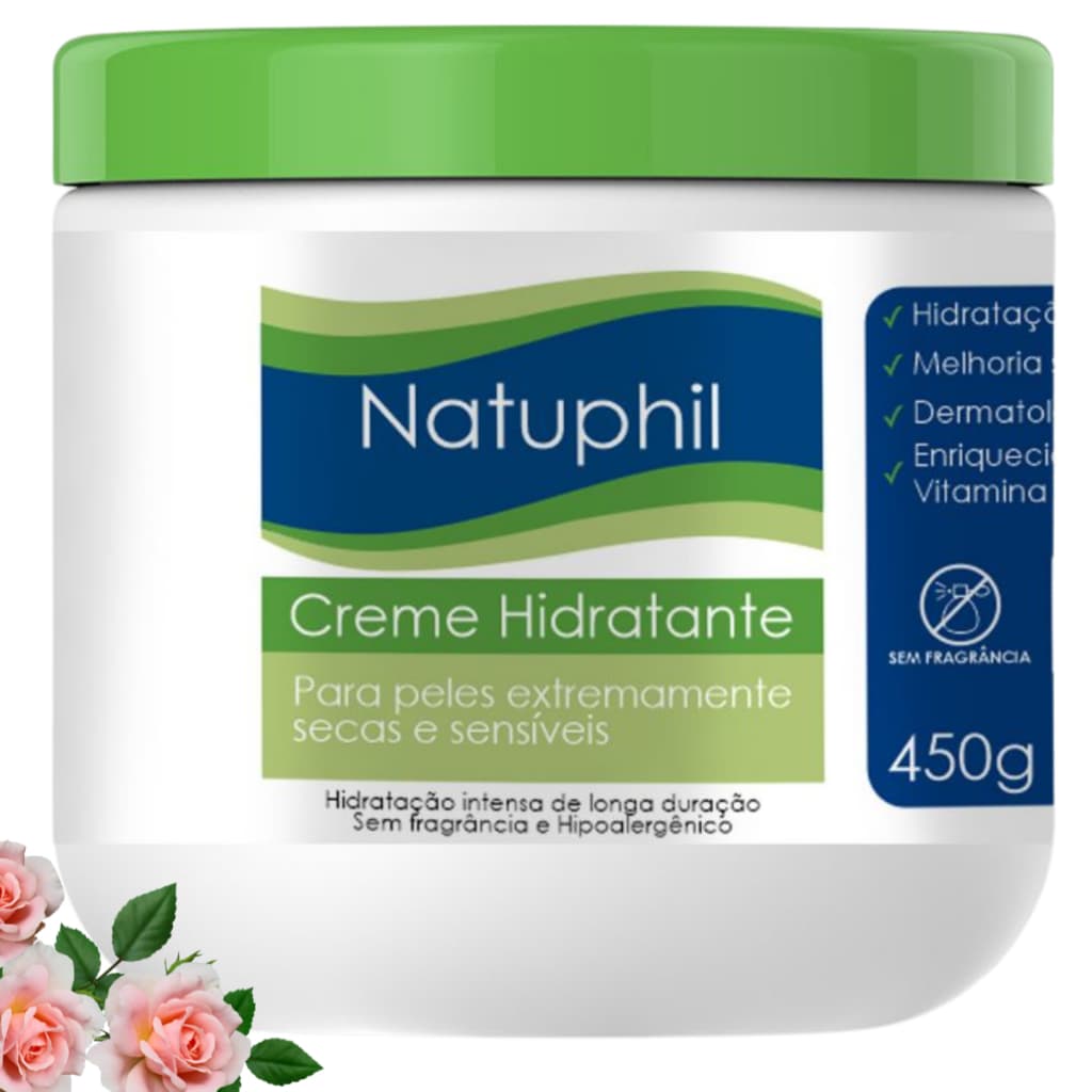 Creme Hidratante Hipoalergênico para o corpo Pele sensível extremamente Seca e pele Mista  450g