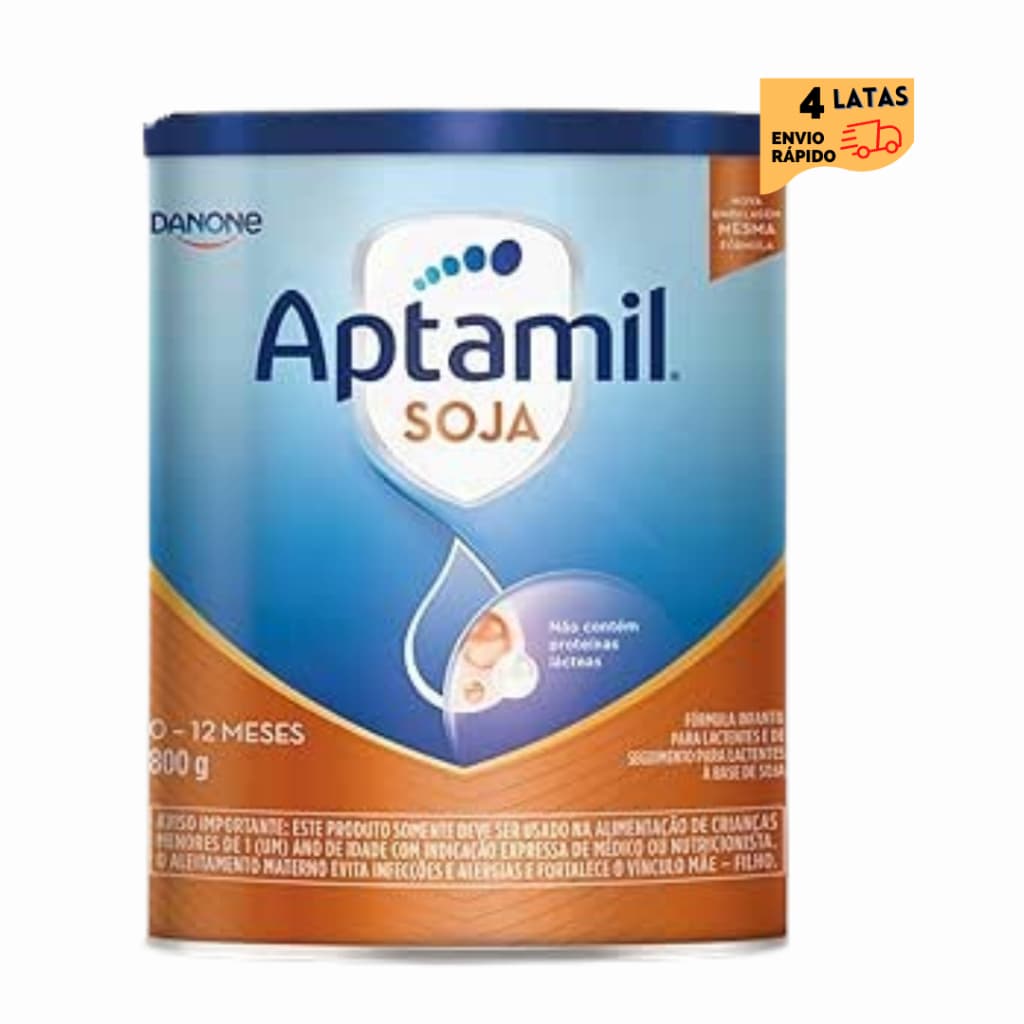 4 Latas - Aptamil SOJA - Fórmula Infantil Em Pó Danone- 800 gr