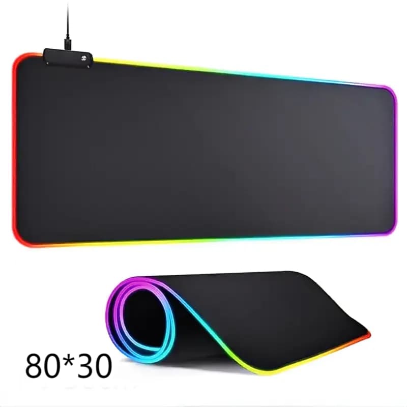 Mouse Pad Modos de Luz Controle de Toque Estendido Soft Computer Keyboard Mat, Base de Borracha Antiderrapante