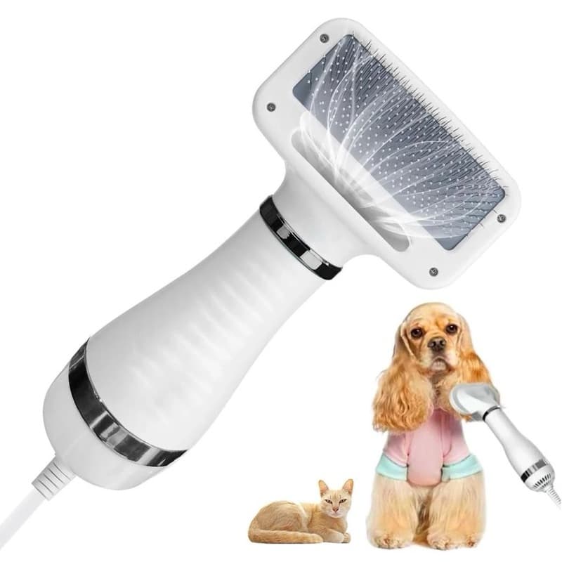 Secador De Pelo Escova Pente Pet Tosa Profissional Portátil 2 IN 1 Remove Pelos Cachorro Gato 110V