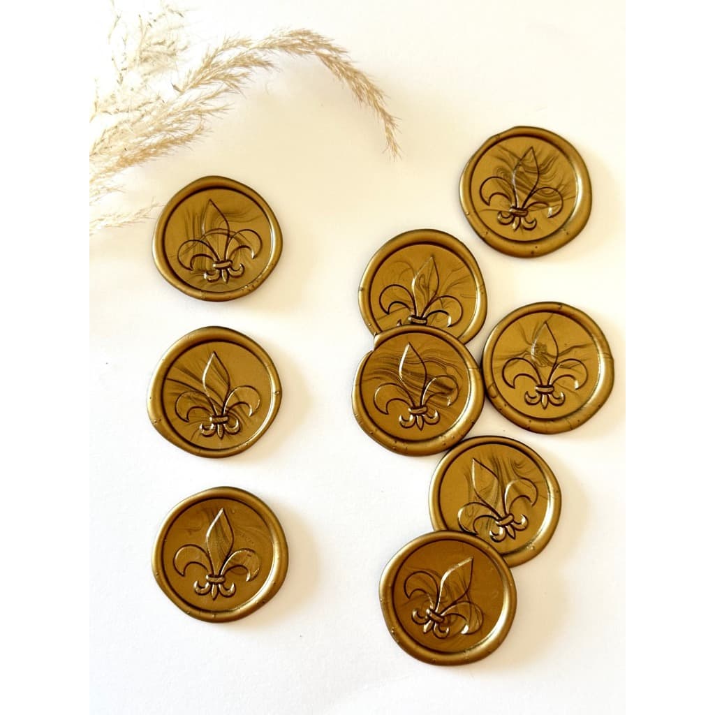 Lacres de cera Flor de Liz convite de casamento kit 10un - Envio Imediato