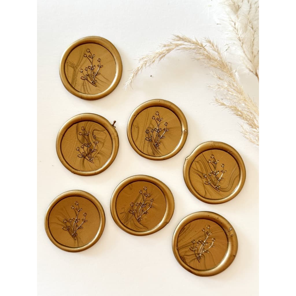 Lacres de cera Jasmin convite de casamento kit 10un - Envio Imediato